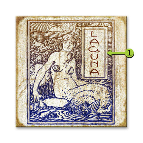 Blue and White Mermaid Wood Sign 28x28