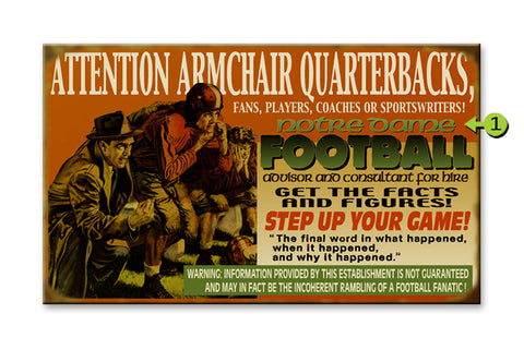 Football Fanatic Wood Sign 23x39