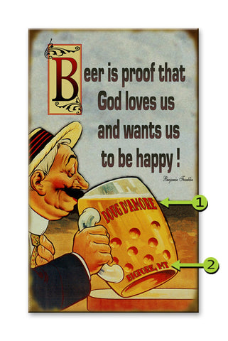 Beer is proof! Wood 18x30