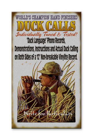 Duck Caller Wood Sign 14x24