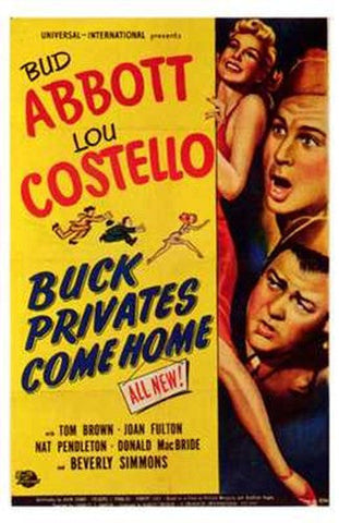 Abbott and Costello, Buck Privates Come Home, c.1947 Movie Poster Print