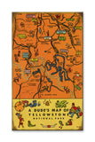 Yellowstone 40's Map Wood Sign 28x48