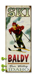 Downhill Ski Female Wood Sign 14x36