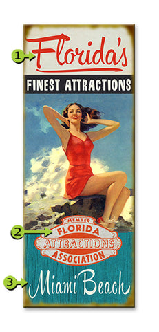 Finest Attractions Association Wood Sign 17x44