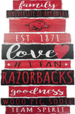 Arkansas Razorbacks Sign 11x17 Wood Family Word