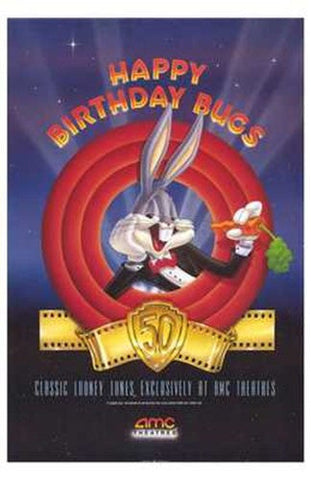 Amc Theatres Bugs Bunny's 50Th Movie Poster Print