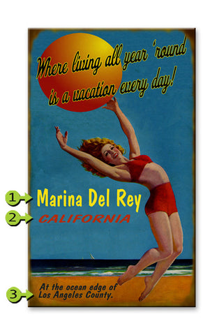 Beachball Girl Wood Sign 18x30