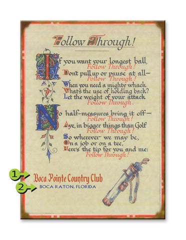 Follow Through Poem (Metal Only) Metal 23x31