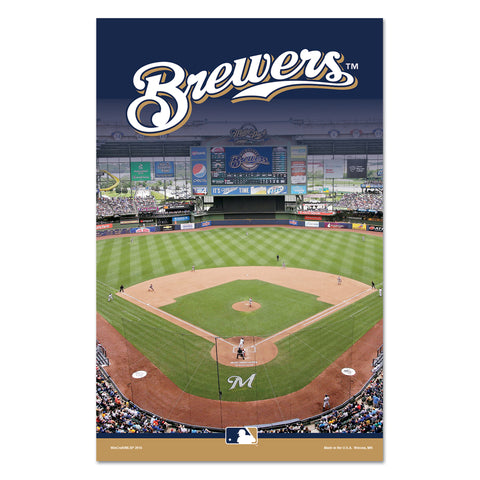 Milwaukee Brewers Sign 11x17 Wood Stadium