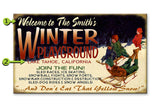 Winter Playground Metal Sign 28x48
