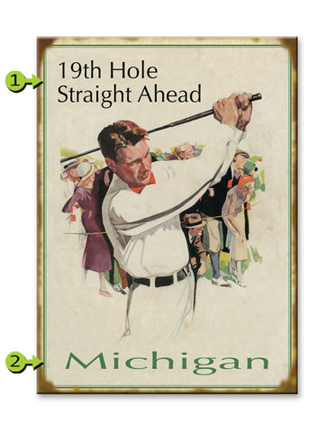 Championship Golfer Metal 17x23