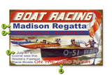 Boat Racing Wood Sign 18x30