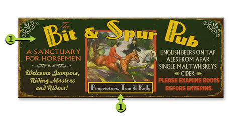 Bit and Spur Bar (Sanctuary for Horsemen) Wood Sign 17x44