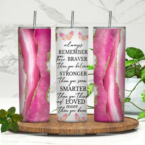Motivational 20oz Skinny Tumbler
