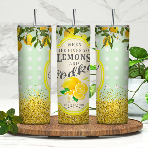 Lemons and Vodka 20oz Skinny Tumbler