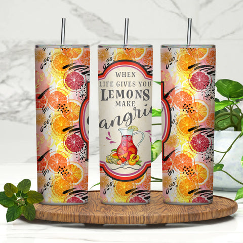 Lemons and Sangria 20oz Skinny Tumbler