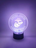 Marine Corps Novelty Desktop LED Lamp | USMC Light Up Sign