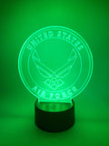 Air Force LED Accent Light | USAF Desk Lamp or Night Light