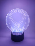 Air Force LED Accent Light | USAF Desk Lamp or Night Light