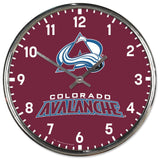 Colorado Avalanche Clock Round Wall Style Chrome