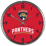 Florida Panthers Clock Round Wall Style Chrome