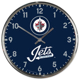 Winnipeg Jets Clock Round Wall Style Chrome
