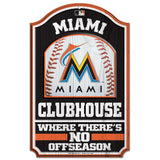 Miami Marlins Sign 11x17 Wood Clubhouse
