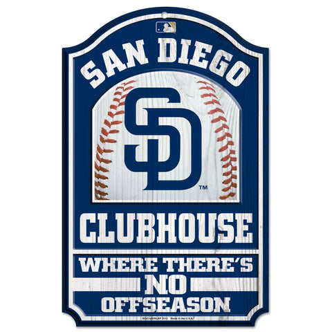 San Diego Padres Sign 11x17 Wood Clubhouse
