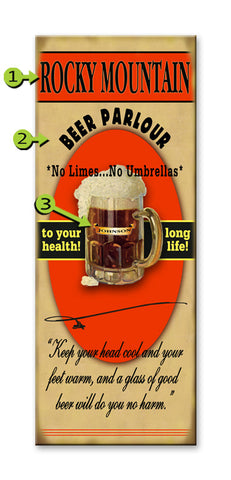 Beer Parlour Wood Sign 17x44