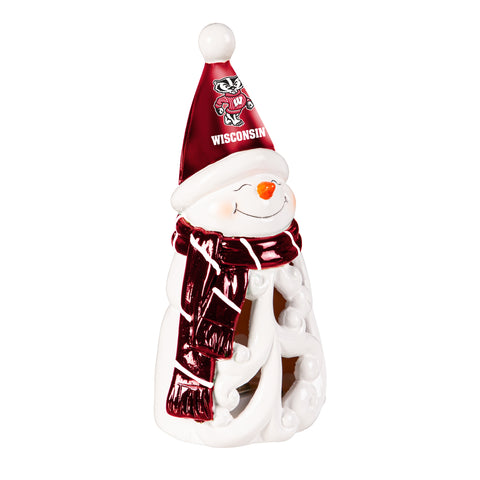 Wisconsin Badgers Statue 8 Inch LED Snowman