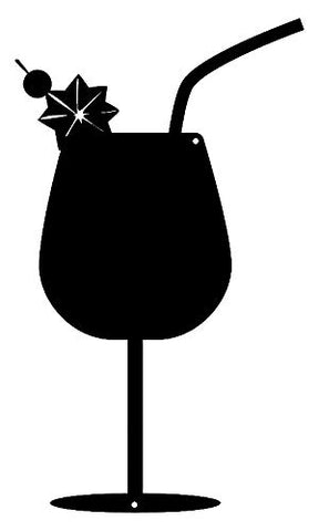 Cocktail Beverage Cut Out Wall Decor Silhouette Metal Sign 7×12