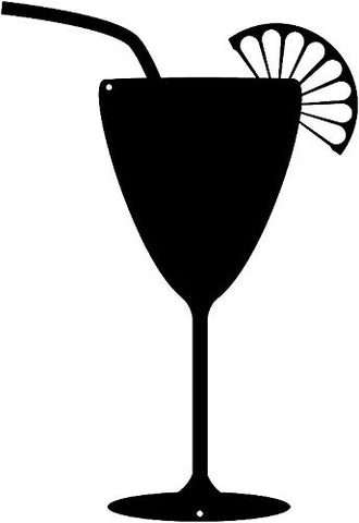 Cocktail Drink Laser Cut Out Wall Decor Silhouette Metal Sign 8.5×12