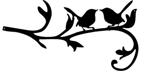 Birds On A Branch Silhouette Laser Cut Out Metal Sign 12.4×23.7