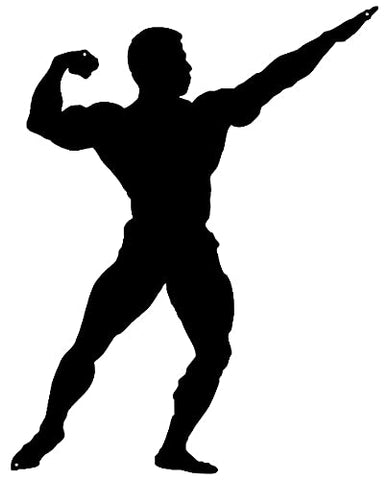 Body Builder Man Cut Out Wall Decor Silhouette Metal Sign 18×23