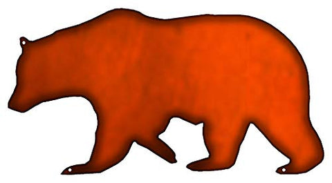 Bear Laser Cut Out Faux Copper Finish Metal Sign 7.5×14