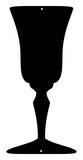 Goblet Glass Cut Out Wall Decor Silhouette Metal Sign 5.5×11.5