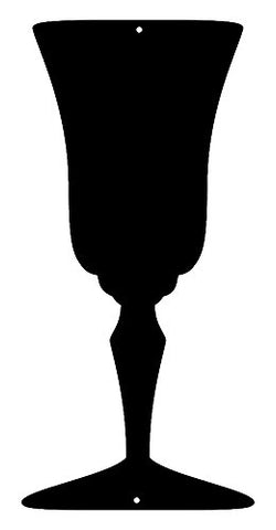Goblet Glass Cut Out Wall Decor Silhouette Metal Sign 5.5×11.5
