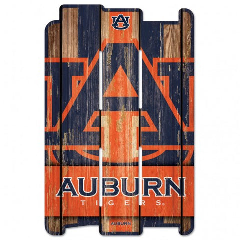 Auburn Tigers Sign 11x17 Wood Fence Style