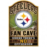 Pittsburgh Steelers Sign 11x17 Wood Fan Cave Design