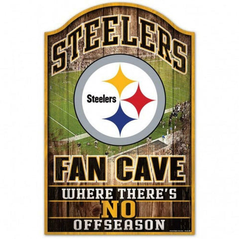 Pittsburgh Steelers Sign 11x17 Wood Fan Cave Design