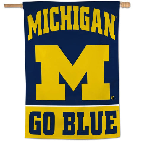Michigan Wolverines Banner 28x40 Vertical Go Blue Design Special Order