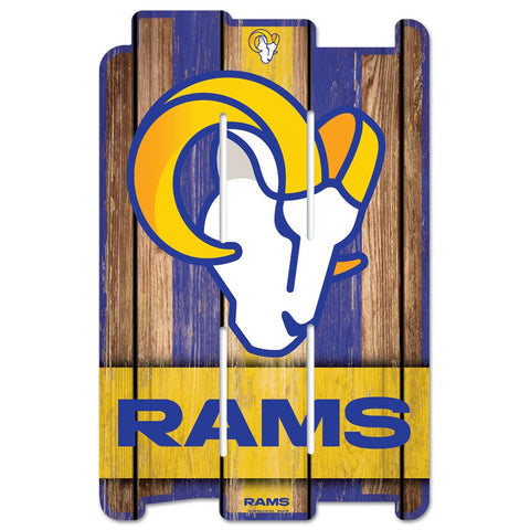 Los Angeles Rams Sign 11x17 Wood Fence Style