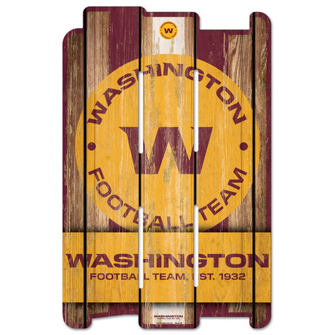 Washington Football Team Sign 11x17 Wood Fence Style