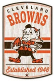 Cleveland Browns Sign 11x17 Wood Classic Logo Retro