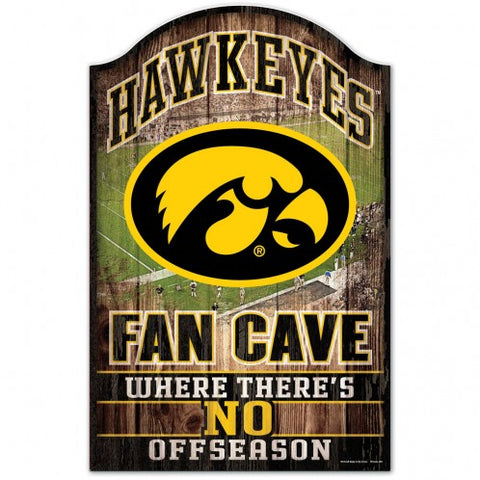 Iowa Hawkeyes Sign 11x17 Wood Fan Cave Design - Special Order