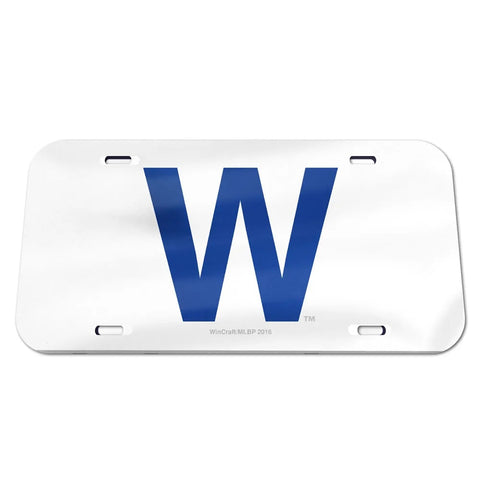 Chicago Cubs License Plate Crystal Mirror W Design
