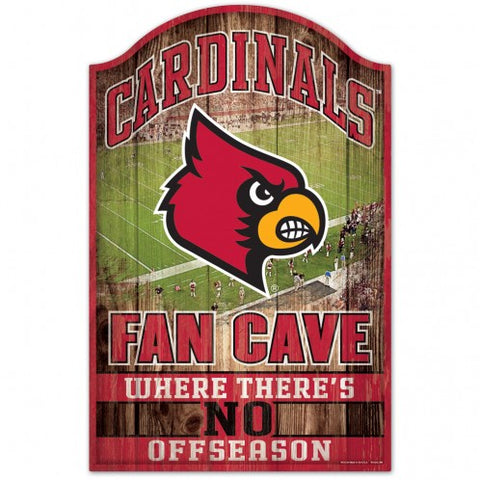Louisville Cardinals Sign 11x17 Wood Fan Cave Design - Special Order
