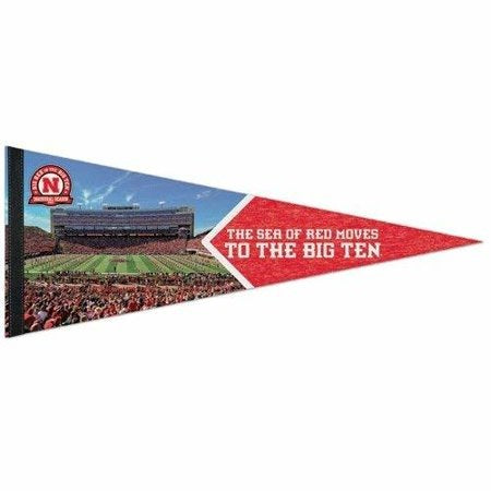 Nebraska Cornhuskers Pennant 12x30 Premium Style Big 10 Inaugural Design