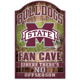Mississippi State Bulldogs Sign 11x17 Wood Fan Cave Design