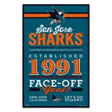 San Jose Sharks Sign 11x17 Wood Established Design